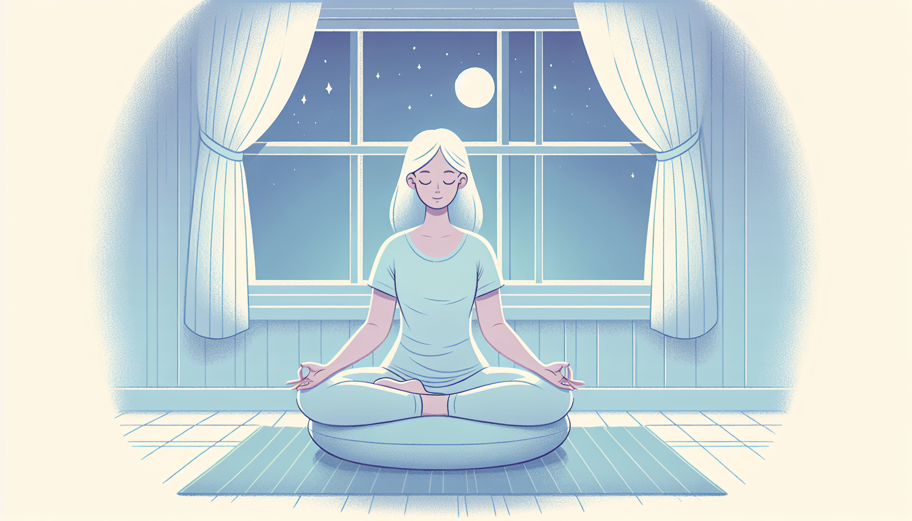 Illustration of a person practicing mindfulness breathing