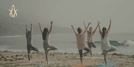 group yoga at a wellness retreat