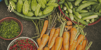 plate of nutritious coloured vegetables 