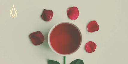 Rose tea leaves and petals